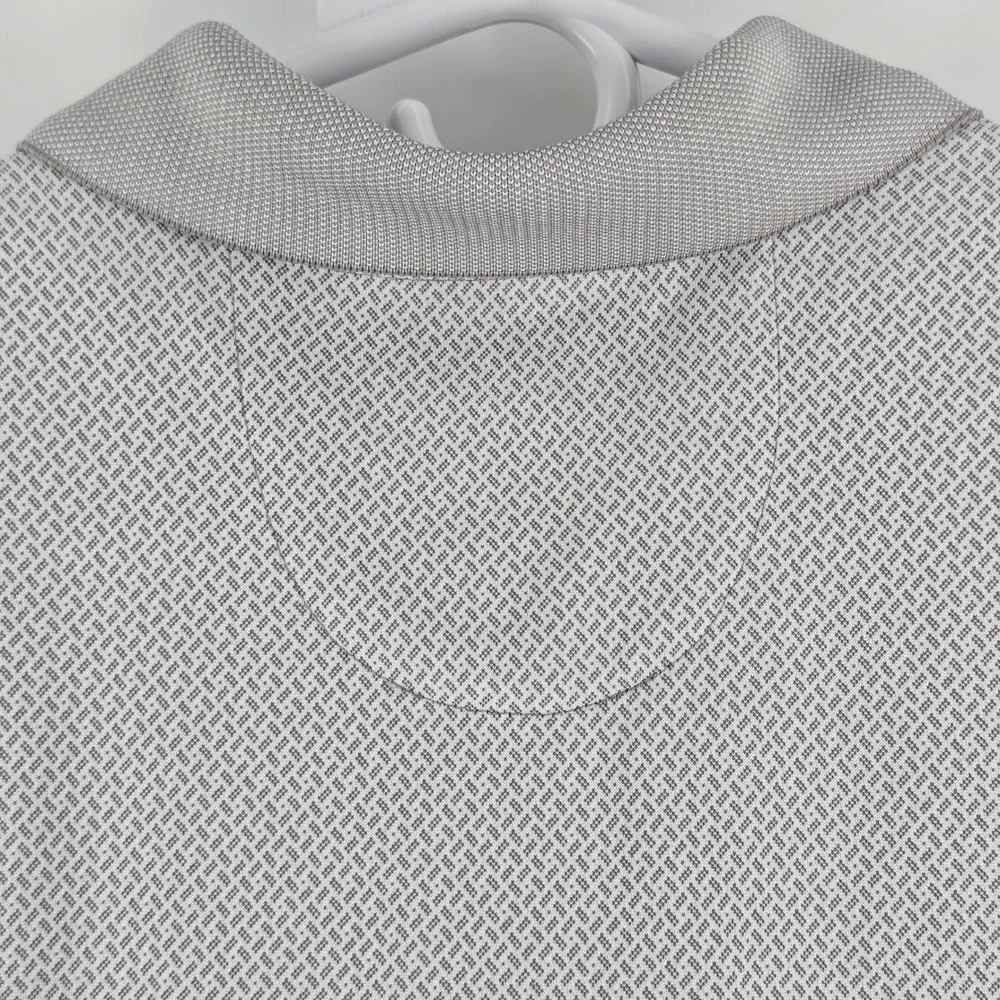 Perry Ellis Polo Shirt Mens Small Grey Geometric Microprint Short Sleeve NWT